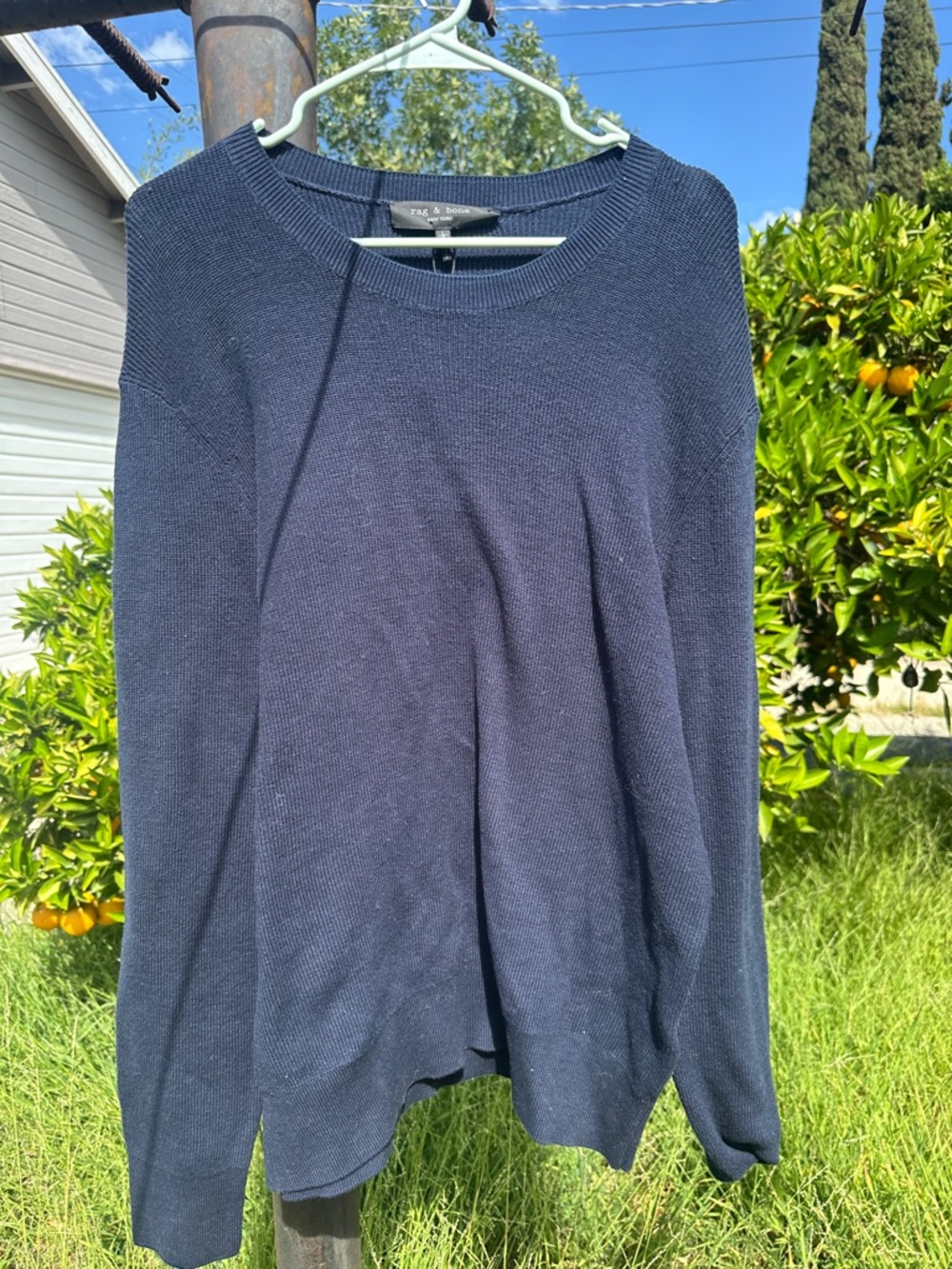 rag & bone Navy Dexter Lightweight Crewneck Knit Sweater